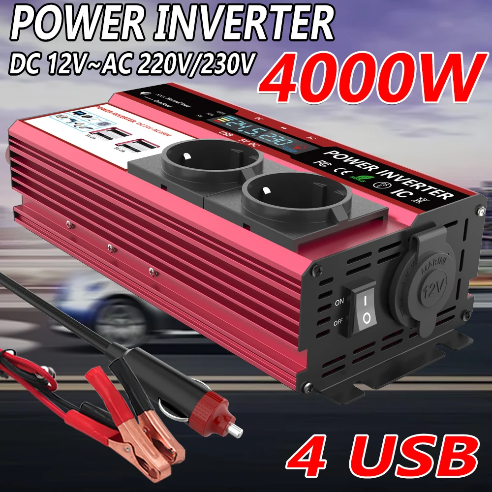 Power Inverter 12V 220V 4000W Continuous - Convertisseur de 12 V en 220