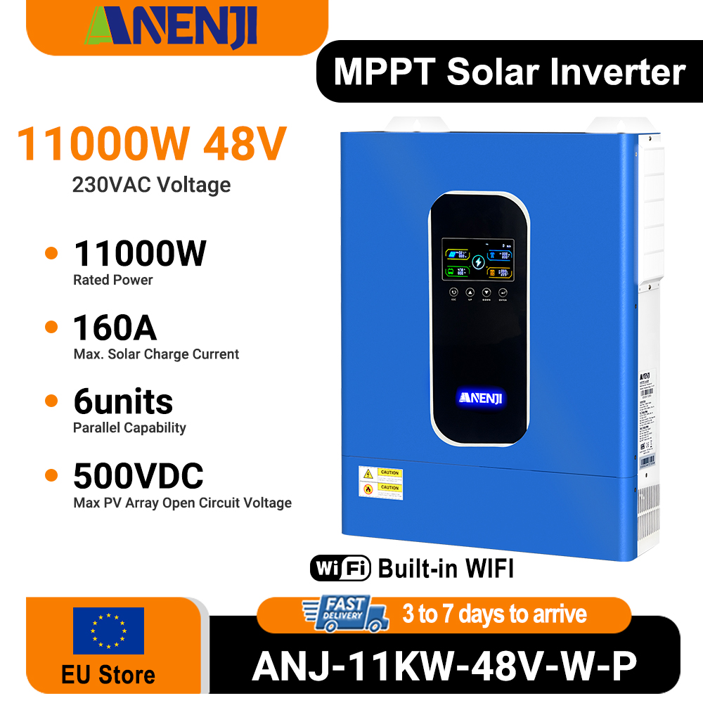 ANENJI 11KW 48V onduleur solai - Hybrid Solar Inverter 5.5Kw Mppt 48V avis et prix
