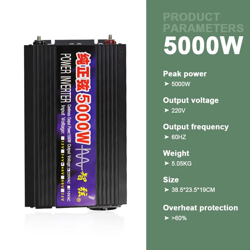 SMARAAD 5000W 12V 24V 48V DC v - Pure Sine Wave Inverter 5000W 48V 220V avis et prix